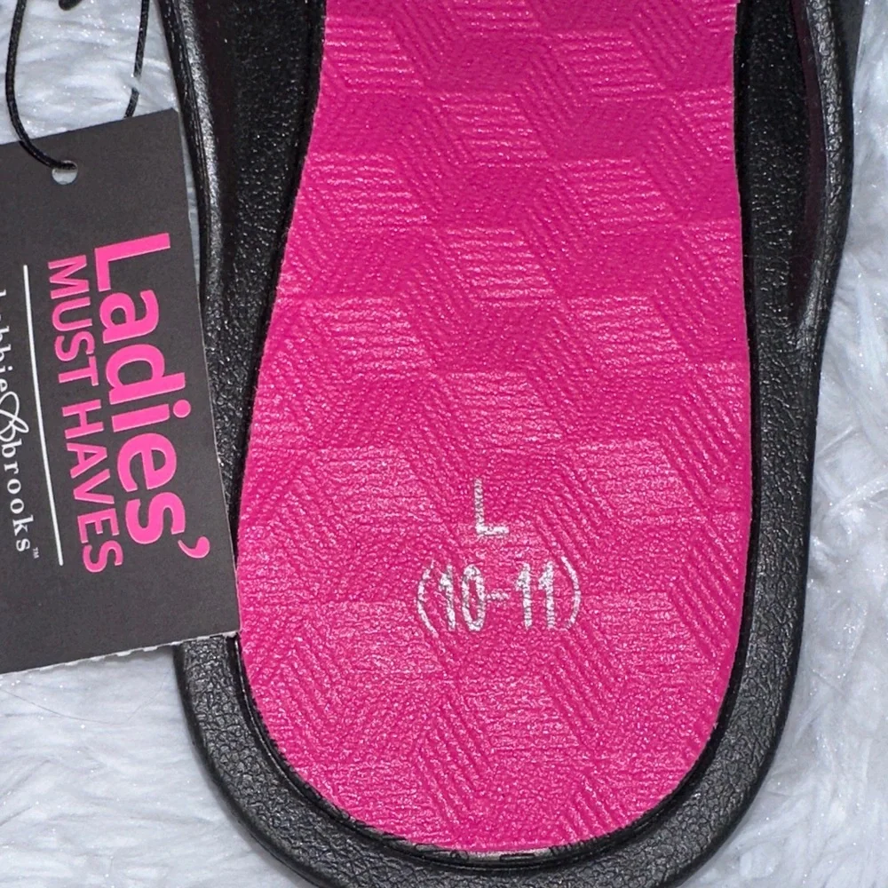 Black and Pink Flip Flops